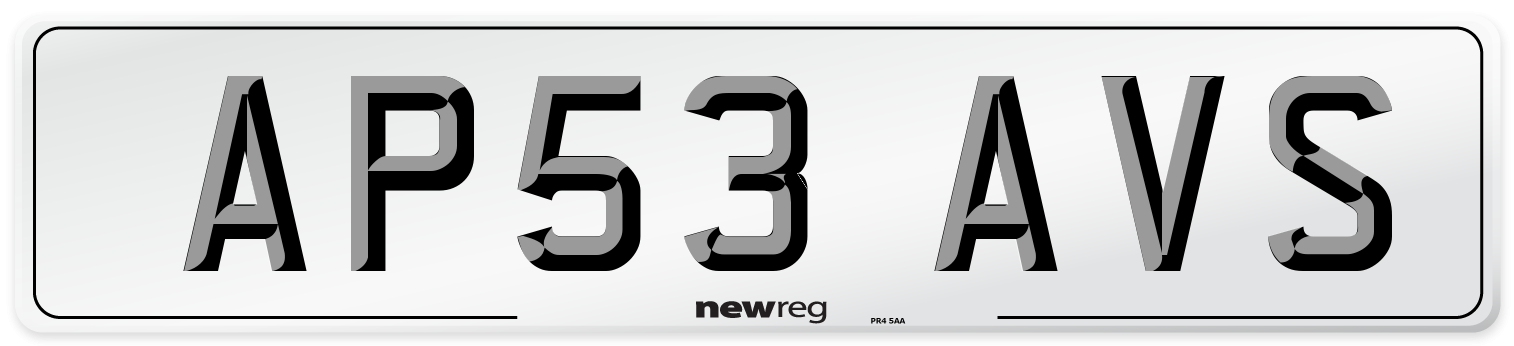 AP53 AVS Number Plate from New Reg